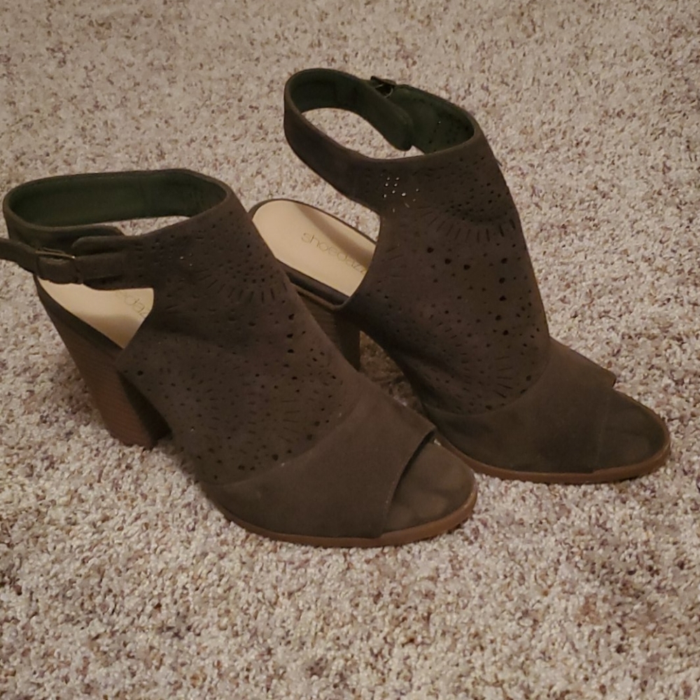 ShoeDazzle Army Green High Heels